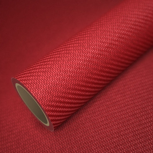 Rolle Folie 3D-Carbon Rot auf einem Bogen derselben Folie