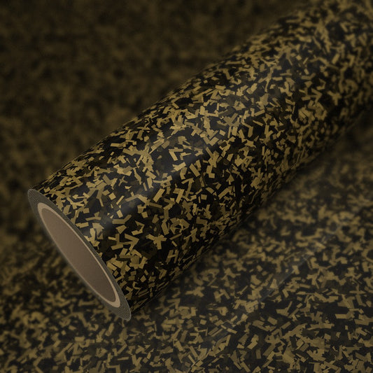 Rolle Folie Forged Carbon Gold Glanz auf einem Bogen derselben Folie