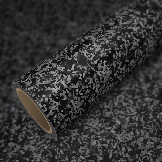 Rolle Folie Forged Carbon Silber Glanz auf einem Bogen derselben Folie
