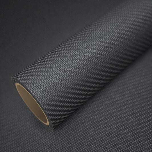 Rolle Folie Carbon Schwarz Matt Premium auf einem Bogen derselben Folie