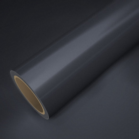Rolle Folie Chrom Satin Gunmetal auf einem Bogen derselben Folie