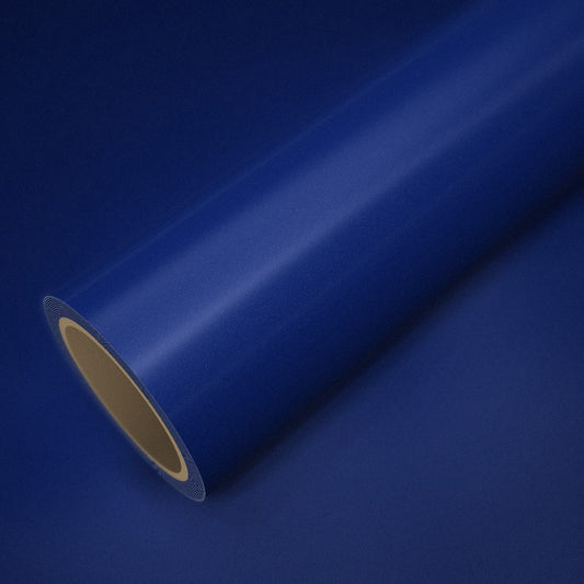 Rolle Folie Blau Metallic auf einem Bogen derselben Folie