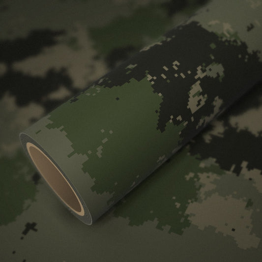 Rolle Folie Camouflage Pixel auf einem Bogen derselben Folie
